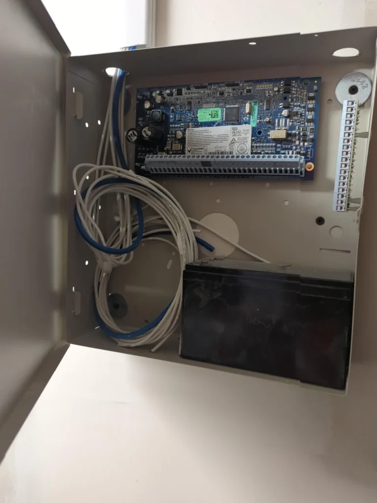 Business alarm control panel wired and mounted during installation